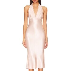 MAJORELLE Blush Satin Slip Dress REVOLVE NEW